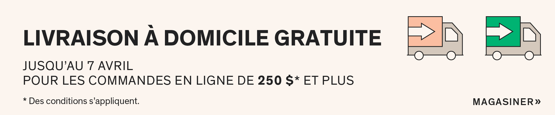 Livraison gratuite à domicile